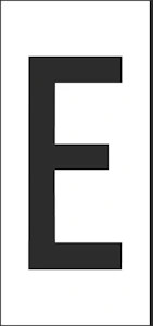 hammarprodukter Merkintäkilpi h50 va kirjain e, pss 25