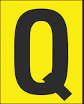 MERKINTÄKILPI H50V KIRJAIN Q, PSS 25