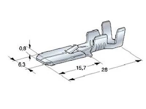 mta Liitin 6,3mm uros 0,5-1,5mm2 johdolle