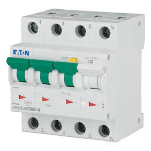 eaton Vikavirtajohdonsuojakatkaisija mrb6-6/3n/c/003-a 6a 30ma c 3n