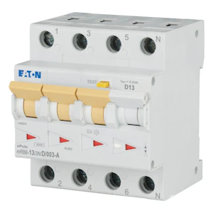 eaton Vikavirtajohdonsuojakatkaisija mrb6-13/3n/d/003-a 13a 30ma d