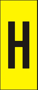 hammarprodukter Märksystem h25 gul bokstav h al
