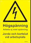 SKYLT HÖGSPÄNNING H6 AL