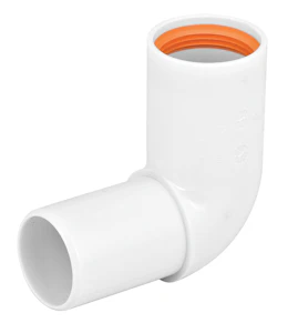 faluplast Pp vinkel 1 mu vit 40x90° fp 74260, med gummitätning