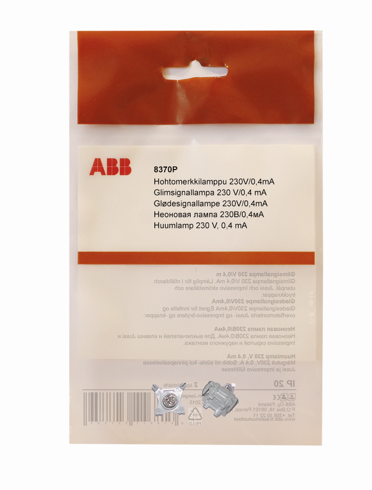 abb Hohtolamppu abb 230v 0,4ma 8370p