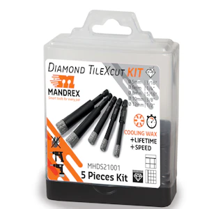 mandrex Timanttireikäsahasarja mandrex tilexcut 5-12mm, 4-osaa 1/4