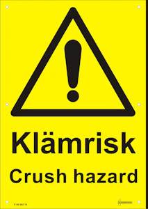 hammarprodukter Skylt klämrisk a4