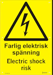 SKYLT FARLIG ELEKTR SPÄNN A4