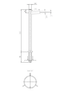 tehomet Safety pole arm short single bracket arm 0.2m
