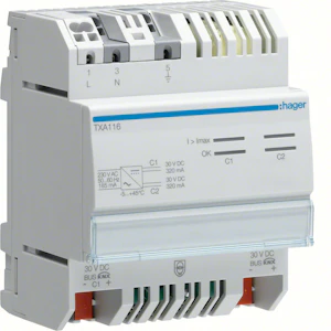 hager Strömförsörjning knx 2x 30v dc 640 ma