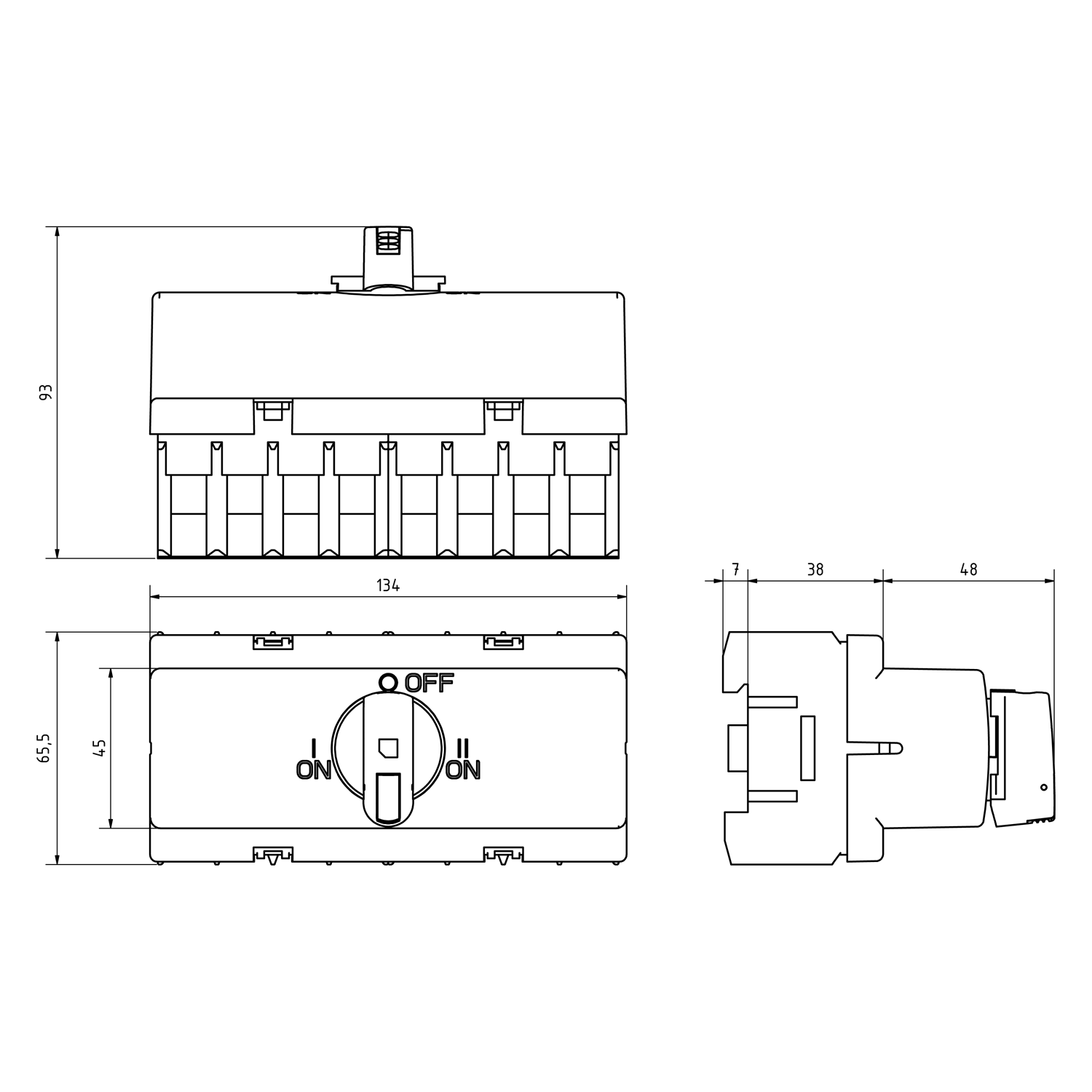 katko Verkonvaihtokytkin katko ku 463 4x63a 400v 22kw (din)