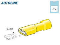 LATTALIITIN NAARAS 6,3MM KELTAINEN 25 KPL/PKT
