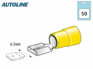 autoline Lattaliitin 6,3mm naaras keltainen 50 kpl/pkt