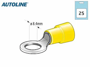 autoline Rengasliitin m8 keltainen 25 kpl/pkt