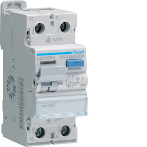 hager Jordfelsbrytare 10ka 1p+n 25a 30ma f