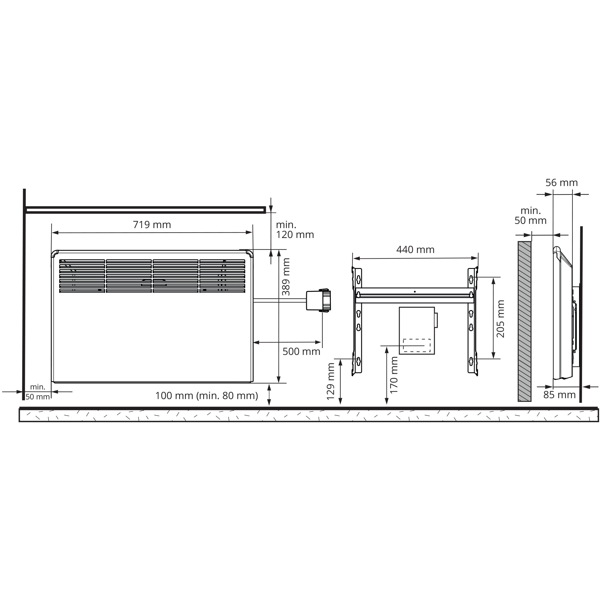 ensto Lämmitin beta7-bt-eb 750w k 39x72
