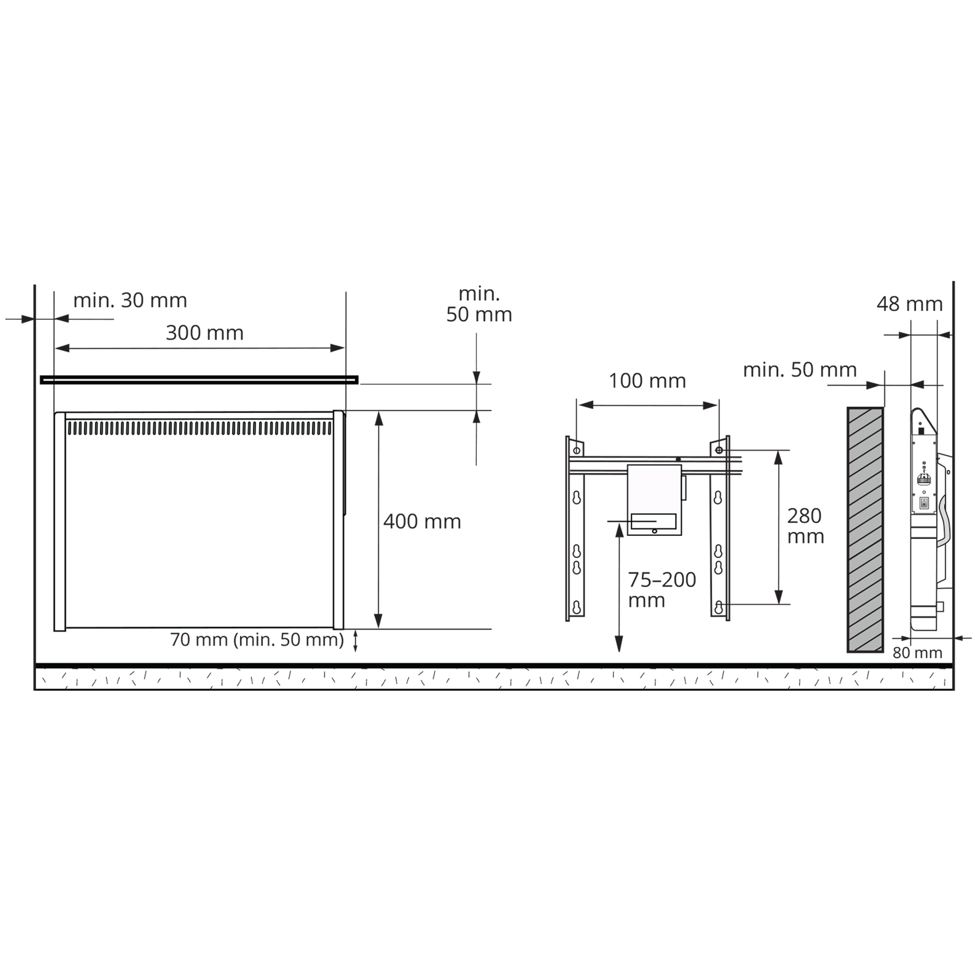 ensto Lämmitin taso2-bt 200w k 40x30