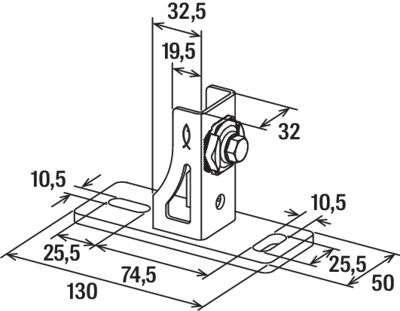 fischer Päätytuki sf zn fischer 130x50mm  m8