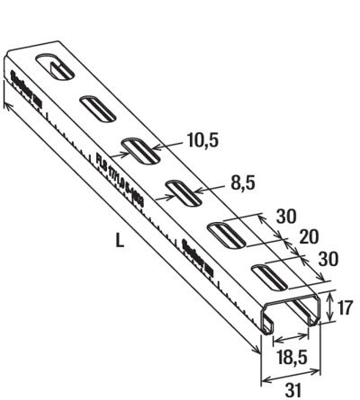 fischer Asennuskisko fls zn fischer 17/1,0mm  l=2m