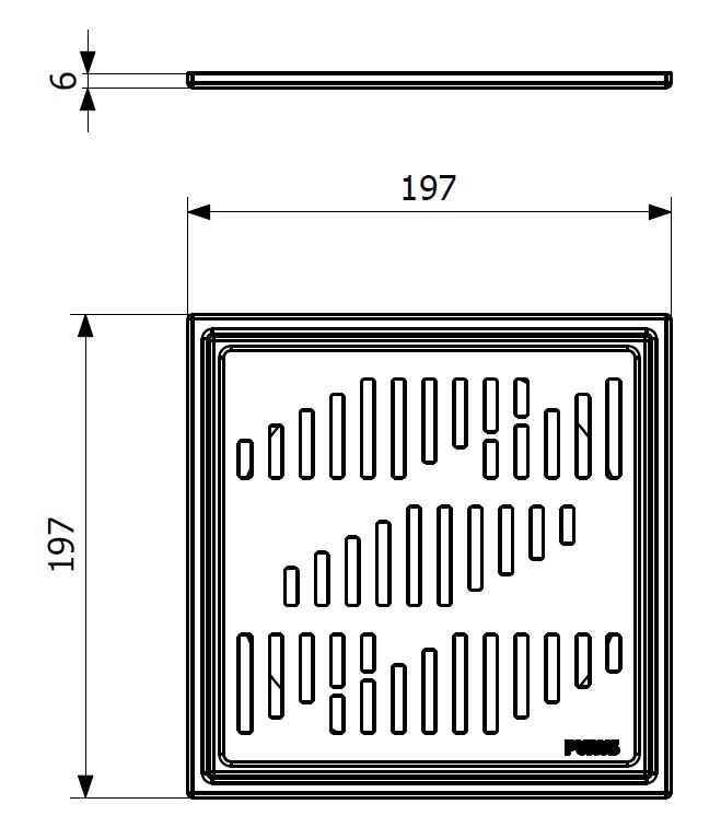 purus Neliökansi purus design twist 197x197mm k:6mm