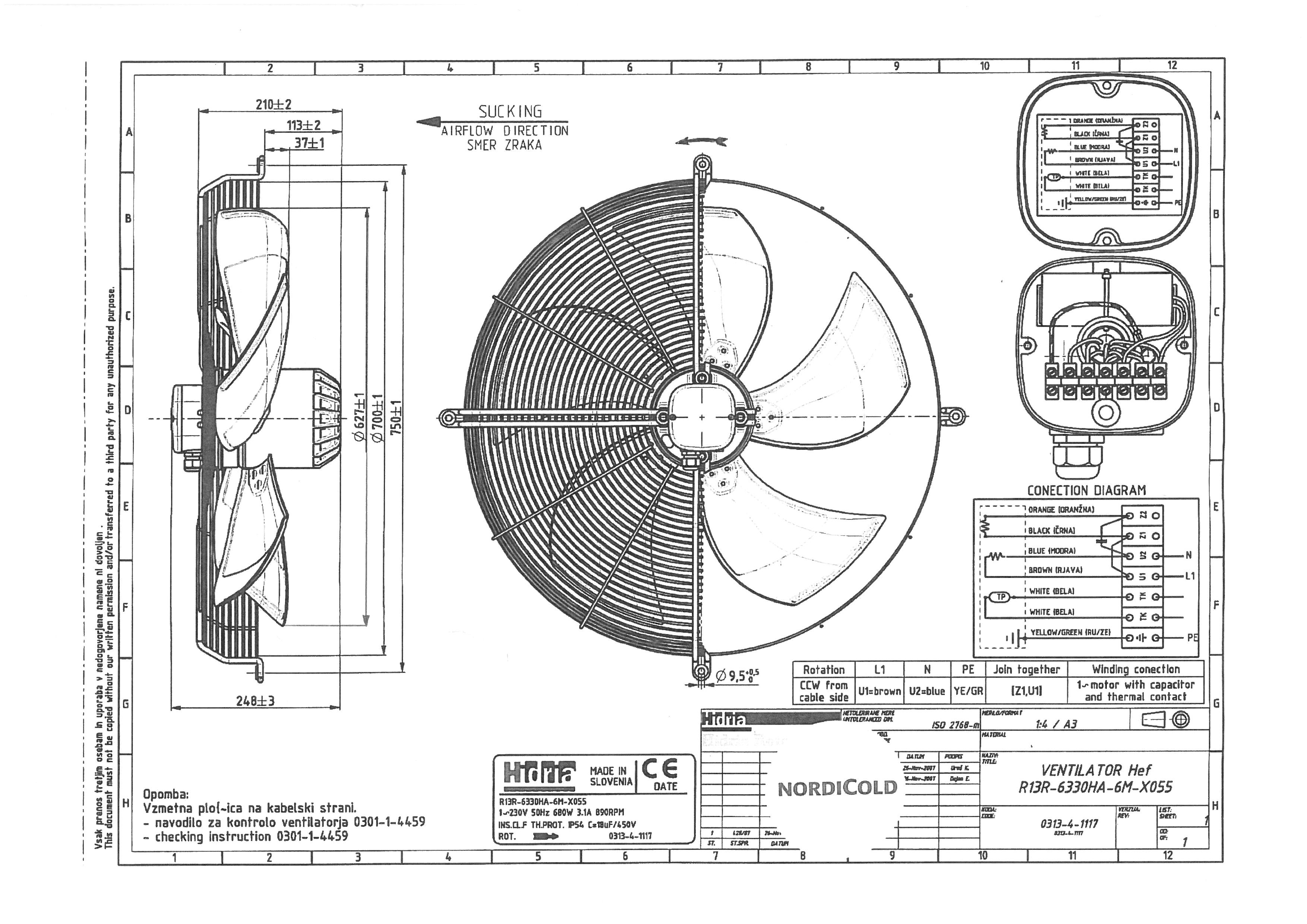 onninen Ulkoroottoripuhallin r13r-6330ha-6m-x055 s