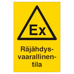 MERKINTÄKILPI Ex-VAARA 200x300 MU