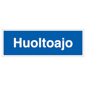 turvakauppa Merkintäkilpi huoltoajo, sin/valk 300x100mu