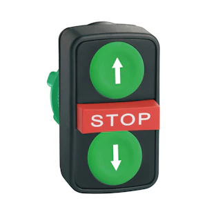 schneider electric Dubbeltrycke + stoppknapp
