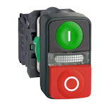 DUBBELTRYCKKNAPP 1SL+1BR+LED