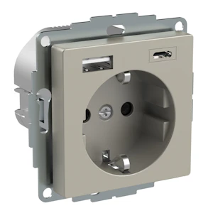 schneider electric Pistorasia exxact 1-pr + 2xusb lat. a+c 3a met