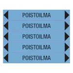 MERKINTÄTARRA-ARKKI/ 5 TARRAA POISTOILMA 250x40 TA