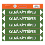 PUTKISTOTARRA KYLMÄ KÄYTTÖVESI ARKKI, JOSSA 5KPL TARROJA