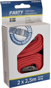 fasty Spännrem 25mmx2,5m röd 400 kg 2-pack