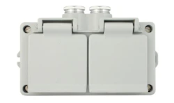 PISTORASIA KAKSOIS-SCHUKO IP44 16A 2XPK16