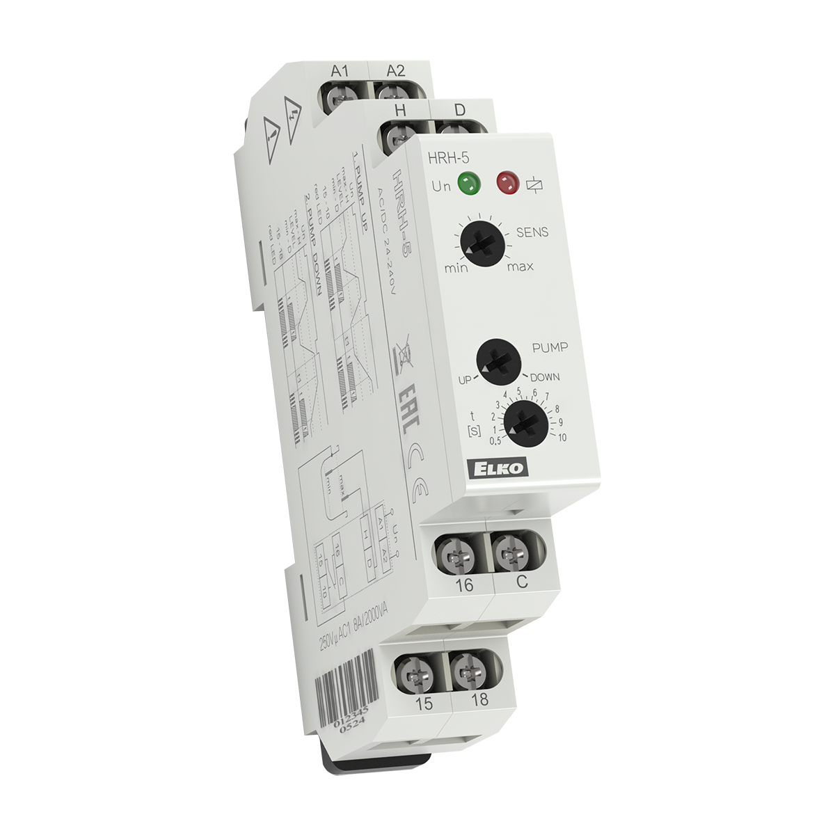 VALVONTARELE PINNANK ELKO-EP HRH-5 1vk 16A 1/2T 24-240VUC