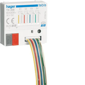 hager Painiketulo tx308as 4-kan. led-lähd. knx