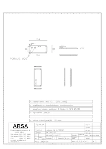 arsa Läpivientilaippa arsa mii/220e 2xm20