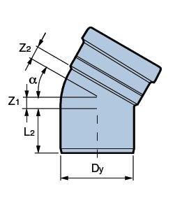 wavin Böj 500mm x 45 rödbrun