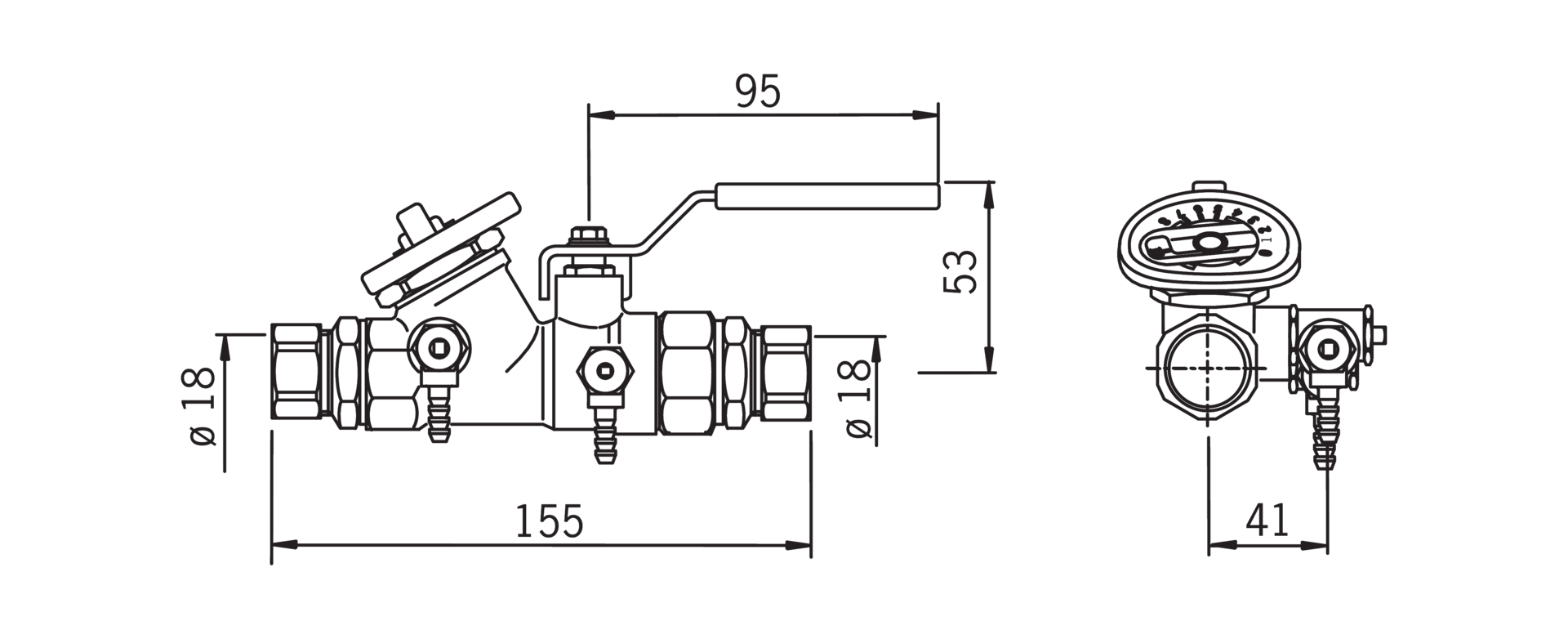 oras Linjasäätöventtiili oras 412018 18mm lvk