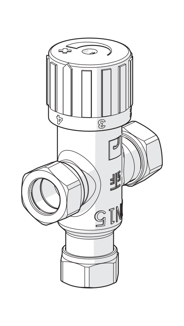 oras Sekoitusventtiili oras 421015 dn15 18mm +37 - +65c