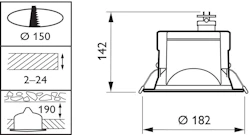 ALASVALO CORELINE DOWNLIGHT DN120B DLMI 1100lm/830 VA