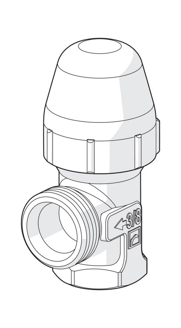 oras Patteriventtiili kulma oras 442210 stabila 3/8