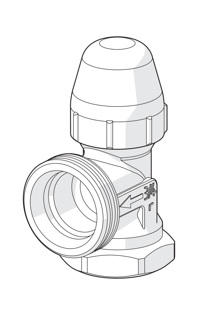oras Patteriventtiili kulma oras 442220 stabila 3/4