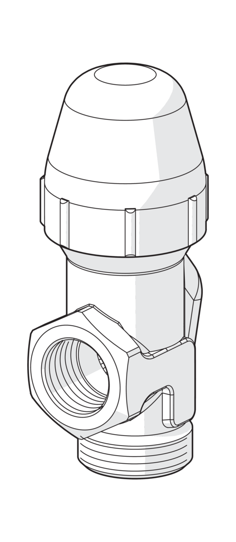 oras Patteriventtiili kulma oras 442410 stabila 3/8 ulkokulma