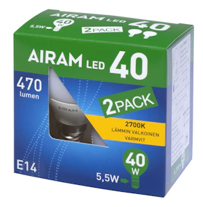 airam Pienkupulamppu airam led p45 827 470lm e14 op 2bx