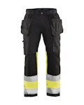 RIIPPUTASKUHOUSUT BLÅKLÄDER KOKO C46 MUSTA/KELTAINEN