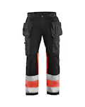 RIIPPUTASKUHOUSUT BLÅKLÄDER KOKO D112 MUSTA/PUNAINEN