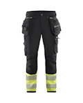 RIIPPUTASKUHOUSUT BLÅKLÄDER KOKO C54 MUSTA/KELTAINEN
