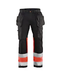 RIIPPUTASKUHOUSUT BLÅKLÄDER KOKO C48 MUSTA/PUNAINEN
