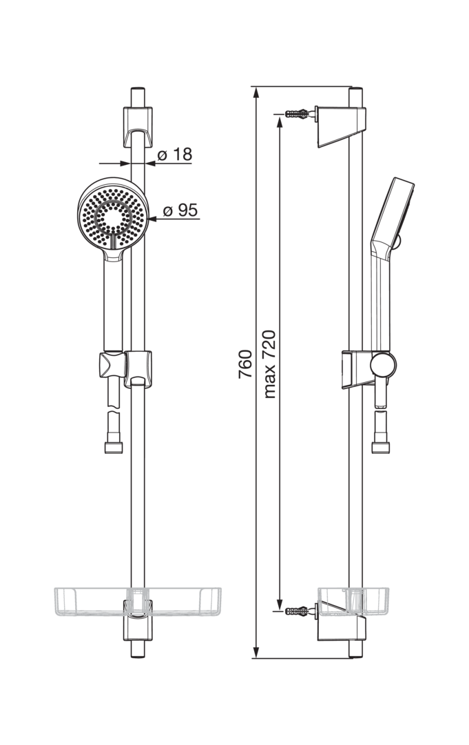oras Suihkusetti oras 544 apollo 95 mm 3-t